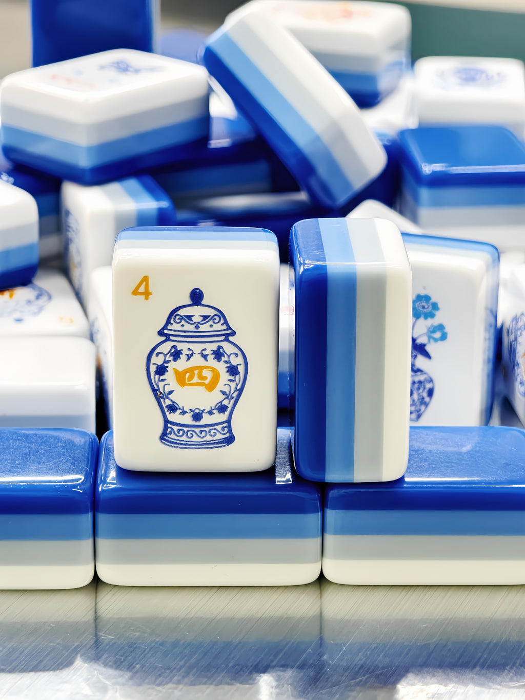 Shiny Chinoiserie American Mahjong Tiles