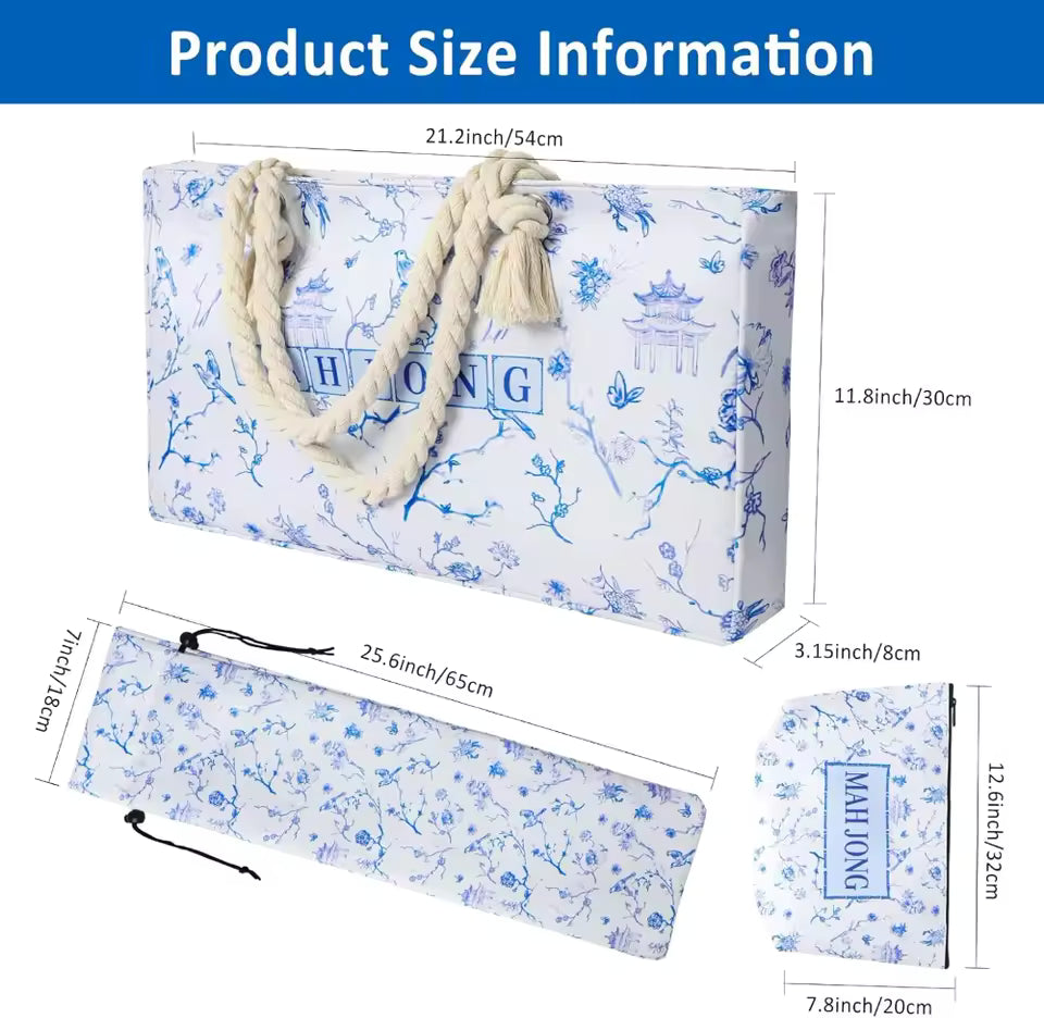 Complete American Mahjong Set-  Blue and White