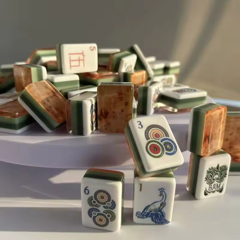 Burl Wood Pattern American Mahjong Tile Set