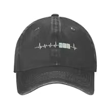 Mahjong Heartbeat Baseball Cap - Black