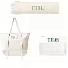 Canvas Tote Bag Set for Mahjong - White