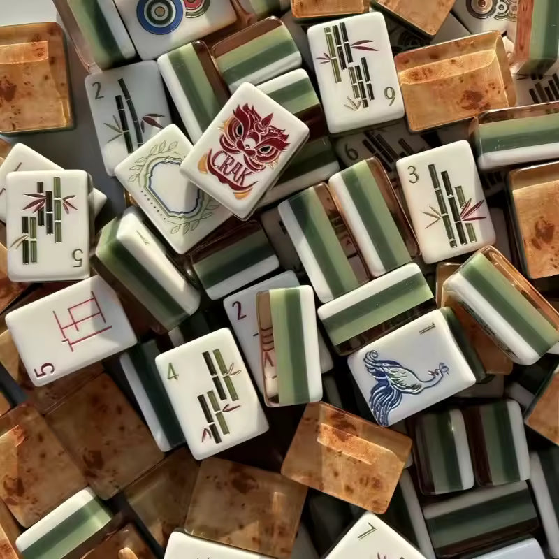 Burl Wood Pattern American Mahjong Tile Set