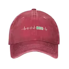 Mahjong Heartbeat Baseball Cap - Red