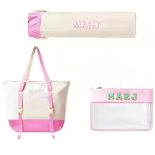 Canvas Tote Bag Set for Mahjong - Pink