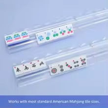 Set of 4 Clear Acrylic Mahjong Racks with Pushers