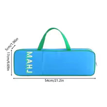 Mahjong Tile Tray Storage Bag - Blue with Green