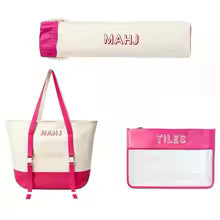 Canvas Tote Bag Set for Mahjong - Fuchsia