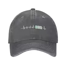 Mahjong Heartbeat Baseball Cap - Charcoal