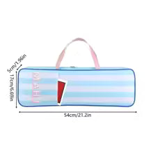Mahjong Tile Tray Storage Bag - Blue and White Stripe with Pink