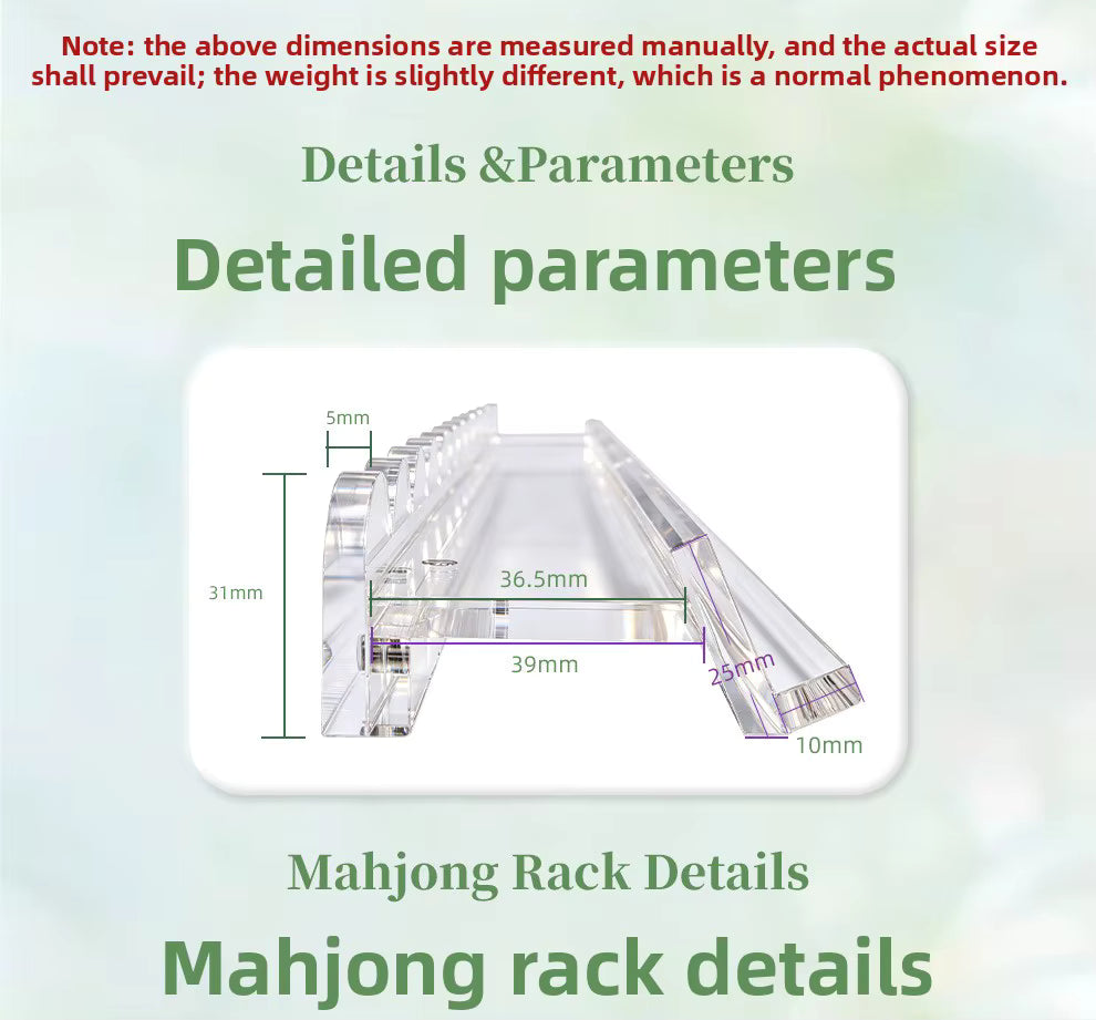 Set of 4 Clear Acrylic Mahjong Racks with Pushers