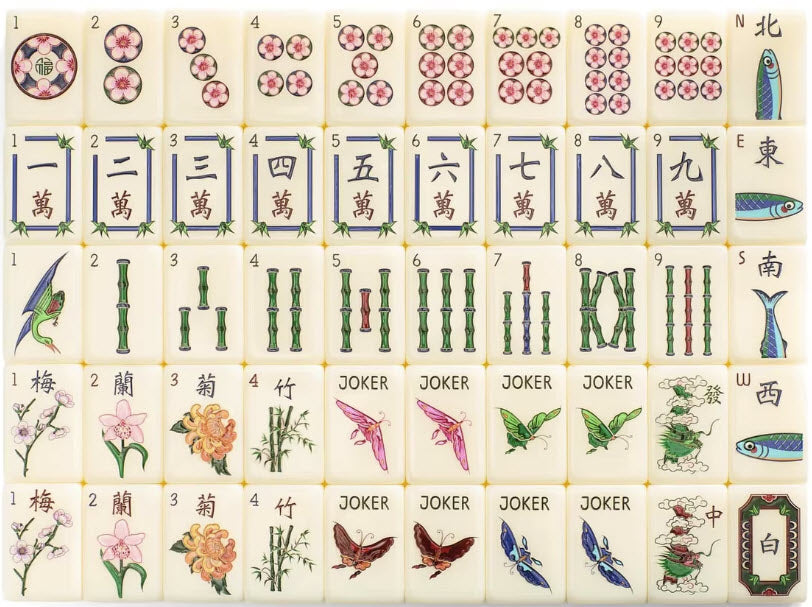 XL Asian Garden American Mahjong Tiles