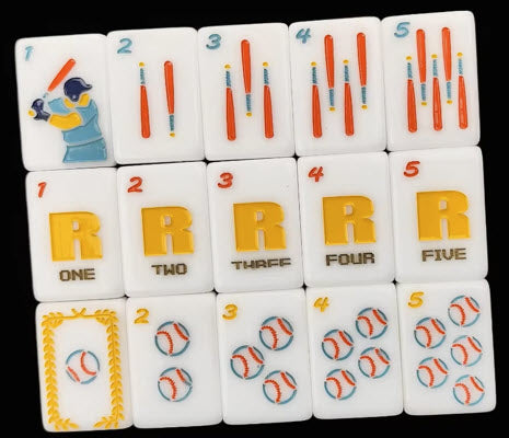 Take Me Out to the Ball Game American Mahjong Tiles