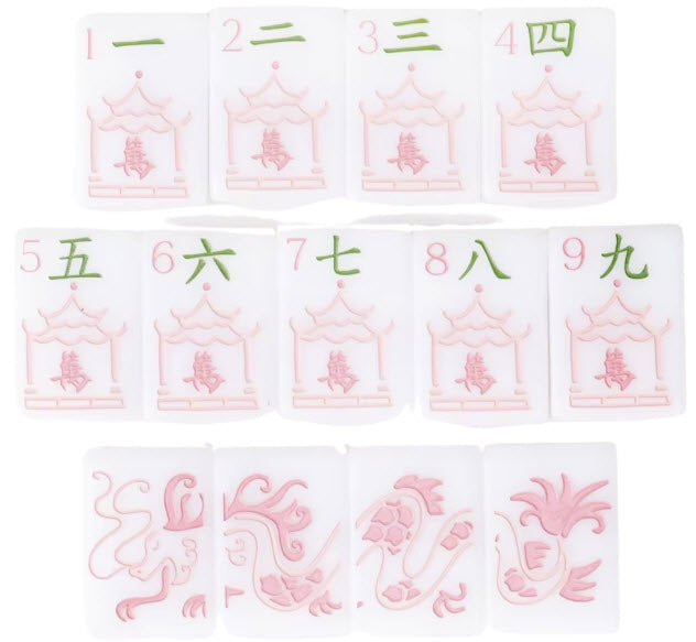 Pure White Pretty American Mahjong Tiles