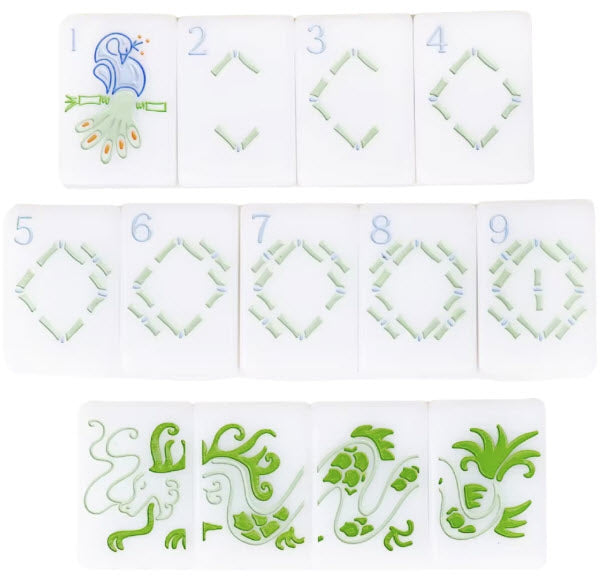 Pure White Pretty American Mahjong Tiles