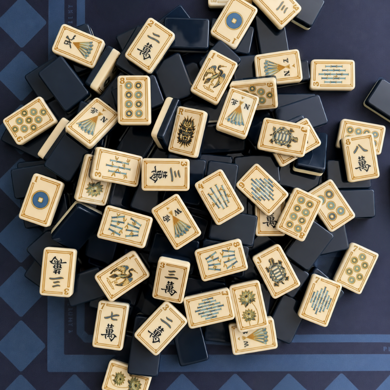 Blue Bamboo American Mahjong Tiles