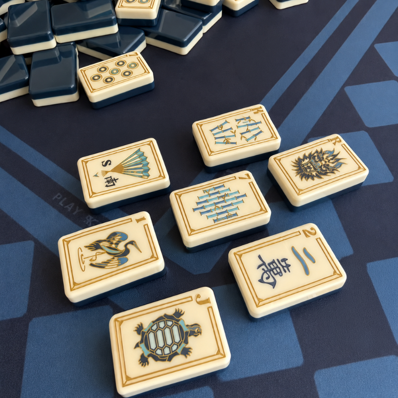 Blue Bamboo American Mahjong Tiles
