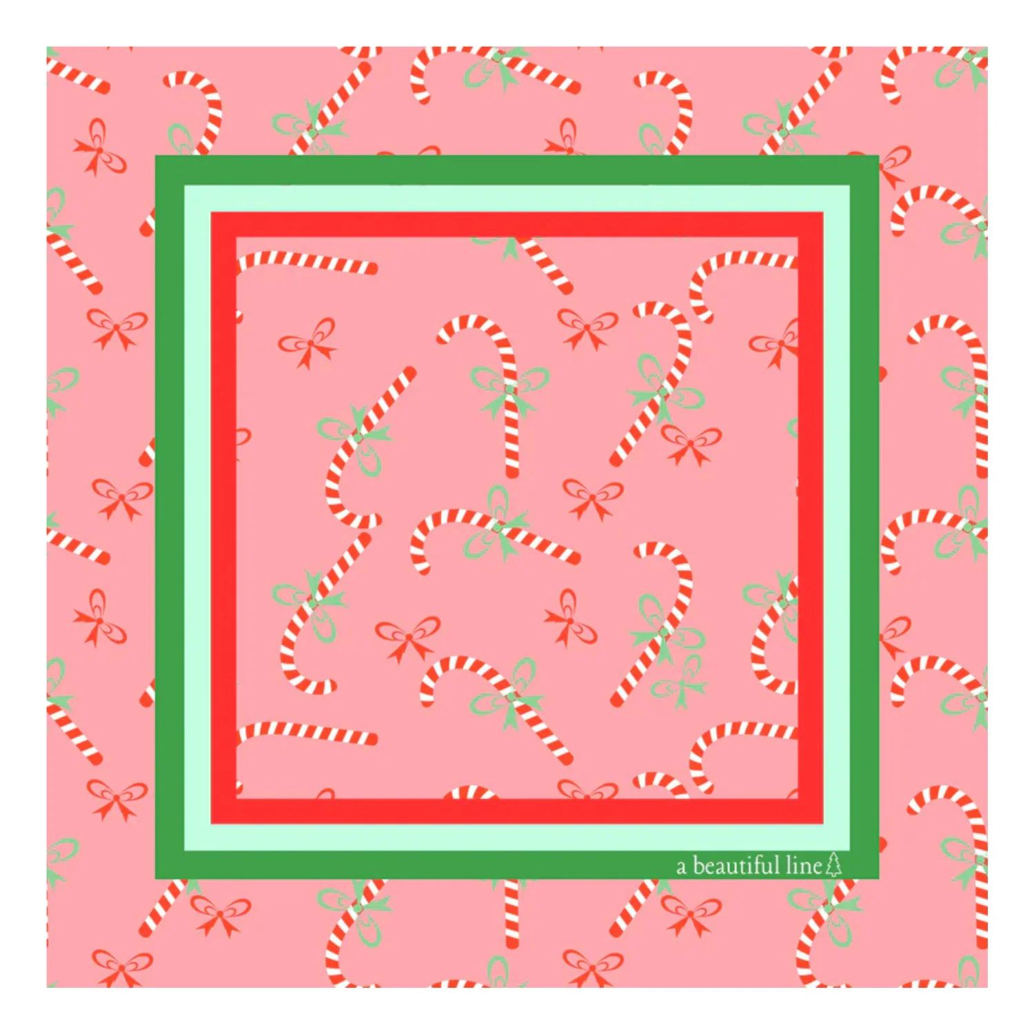 Candy Cane Mahjong Table Mat