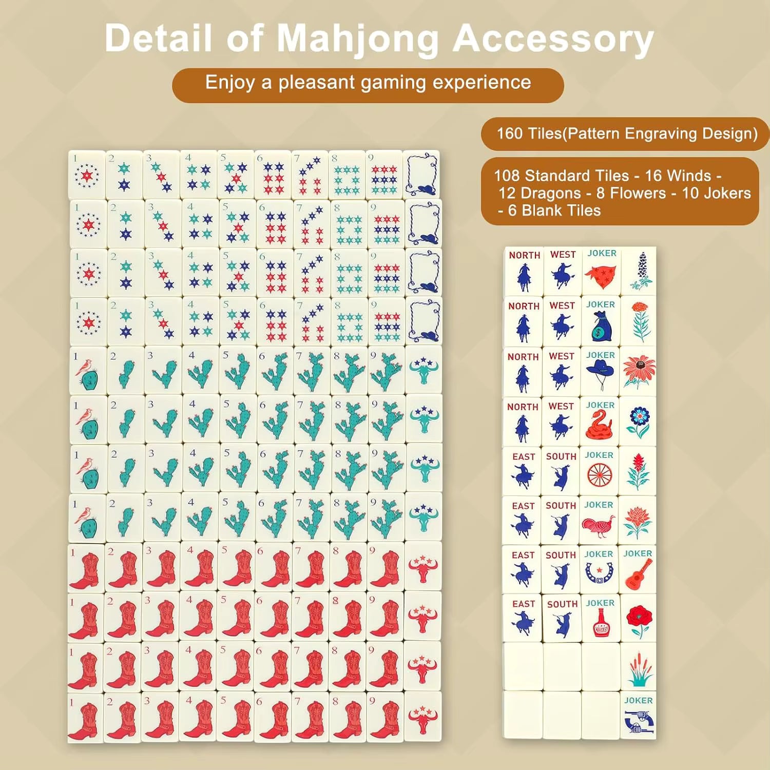Cowboy Up!  American Mahjong Tiles