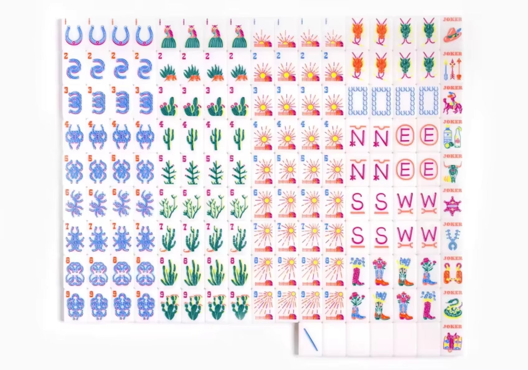 Cowboy Up American Mahjong Tiles