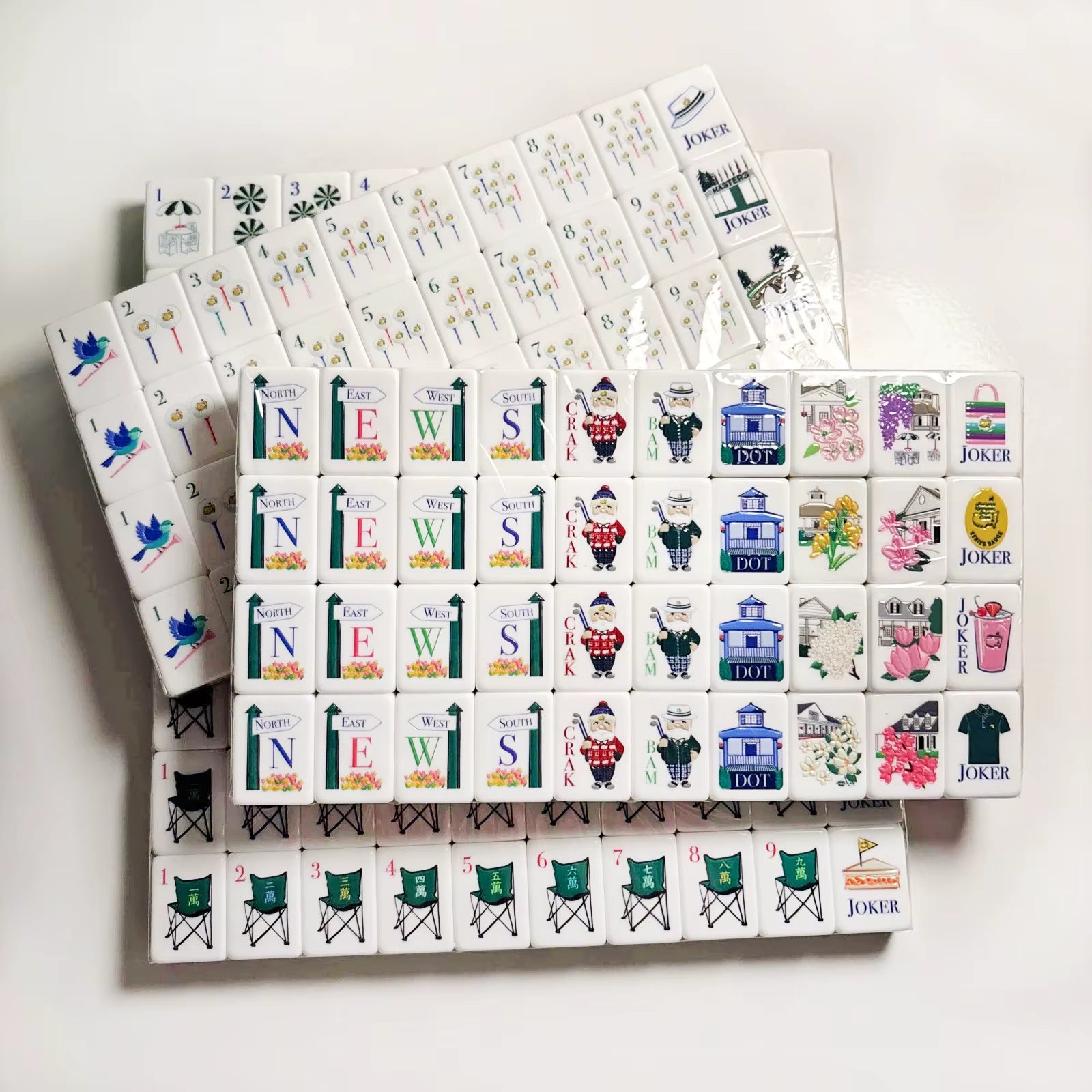 One Bam Birdies American Mahjong Tiles