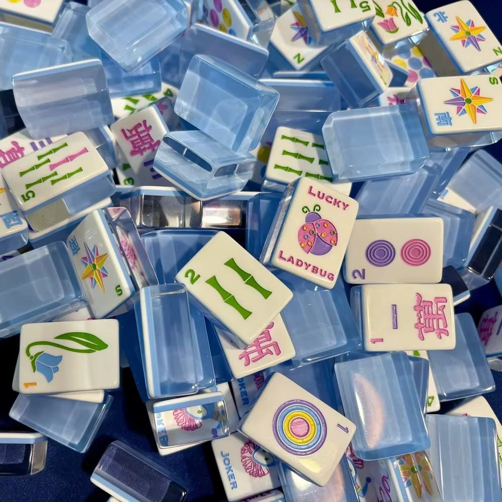 Blue Ice American Mahjong Tile Set