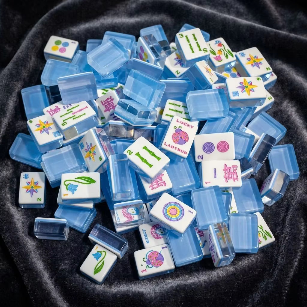 Blue Ice American Mahjong Tile Set