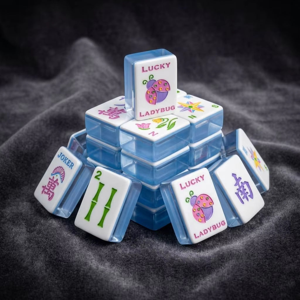 Blue Ice American Mahjong Tile Set