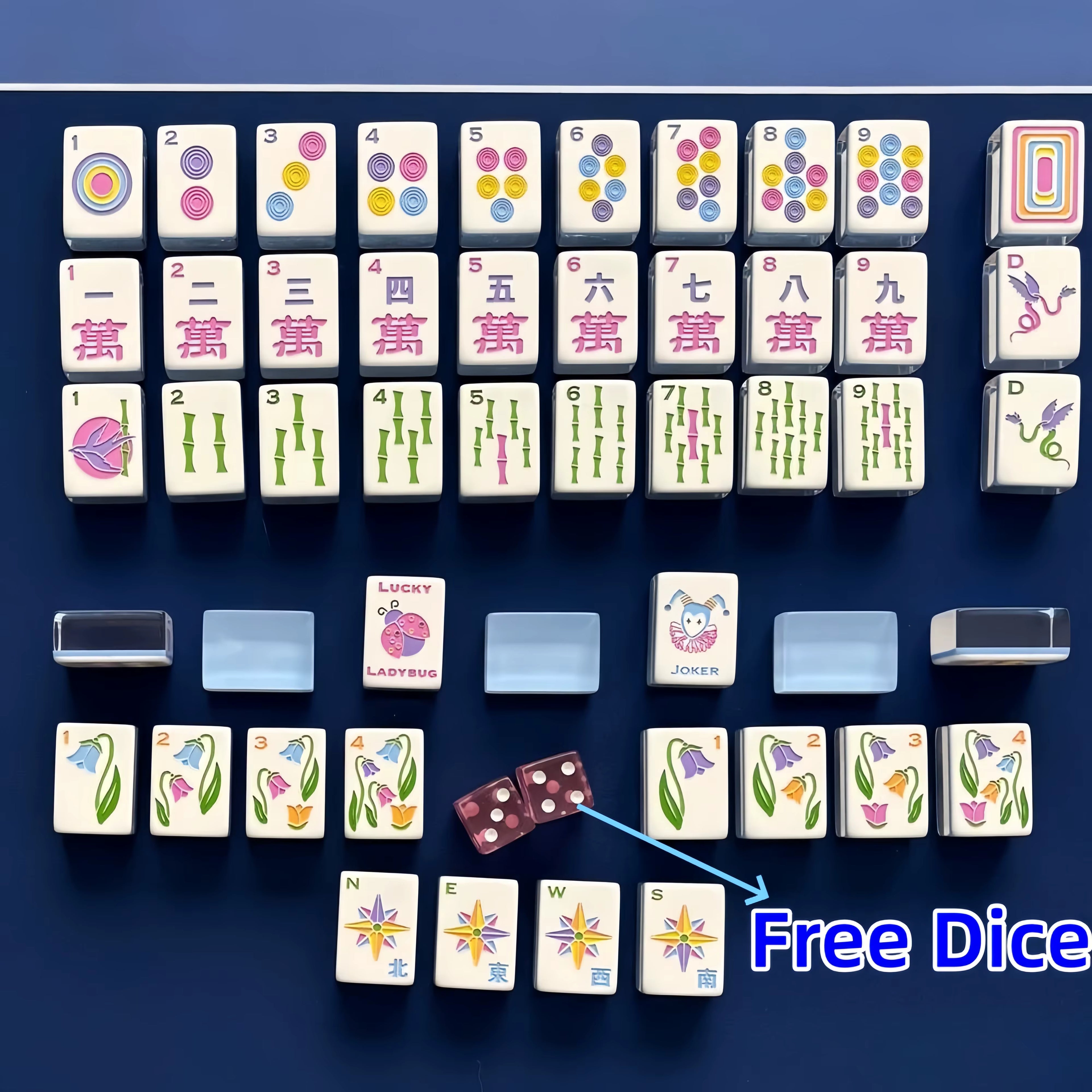 Blue Ice American Mahjong Tile Set