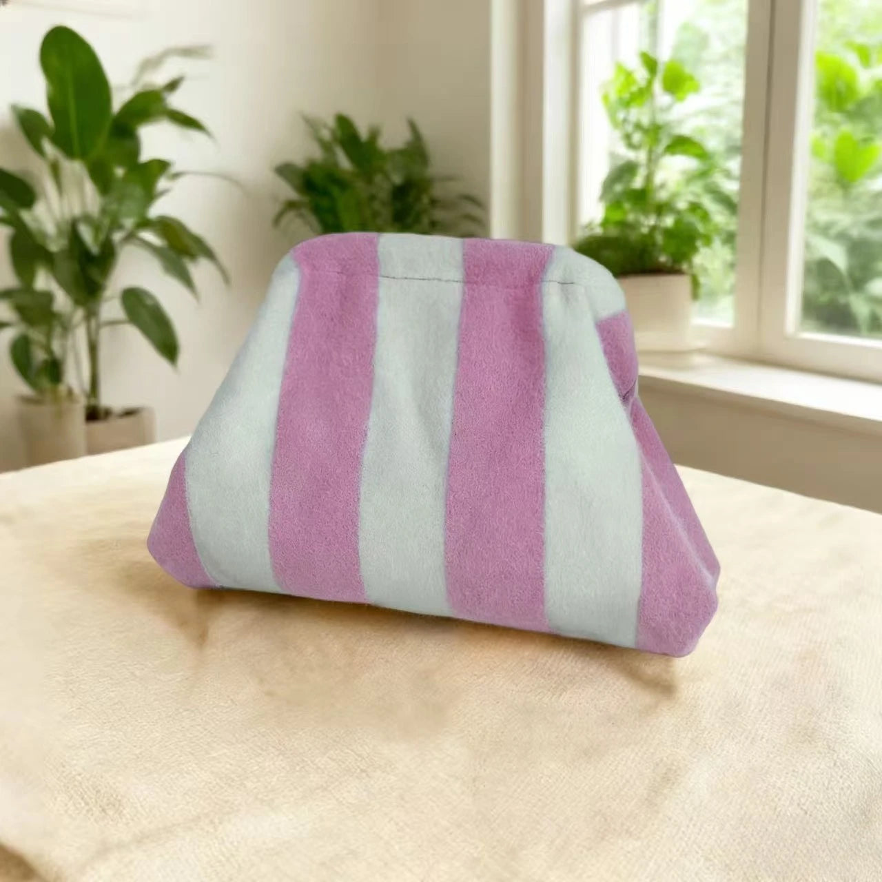 Striped Lilac Mahjong Tile Bag