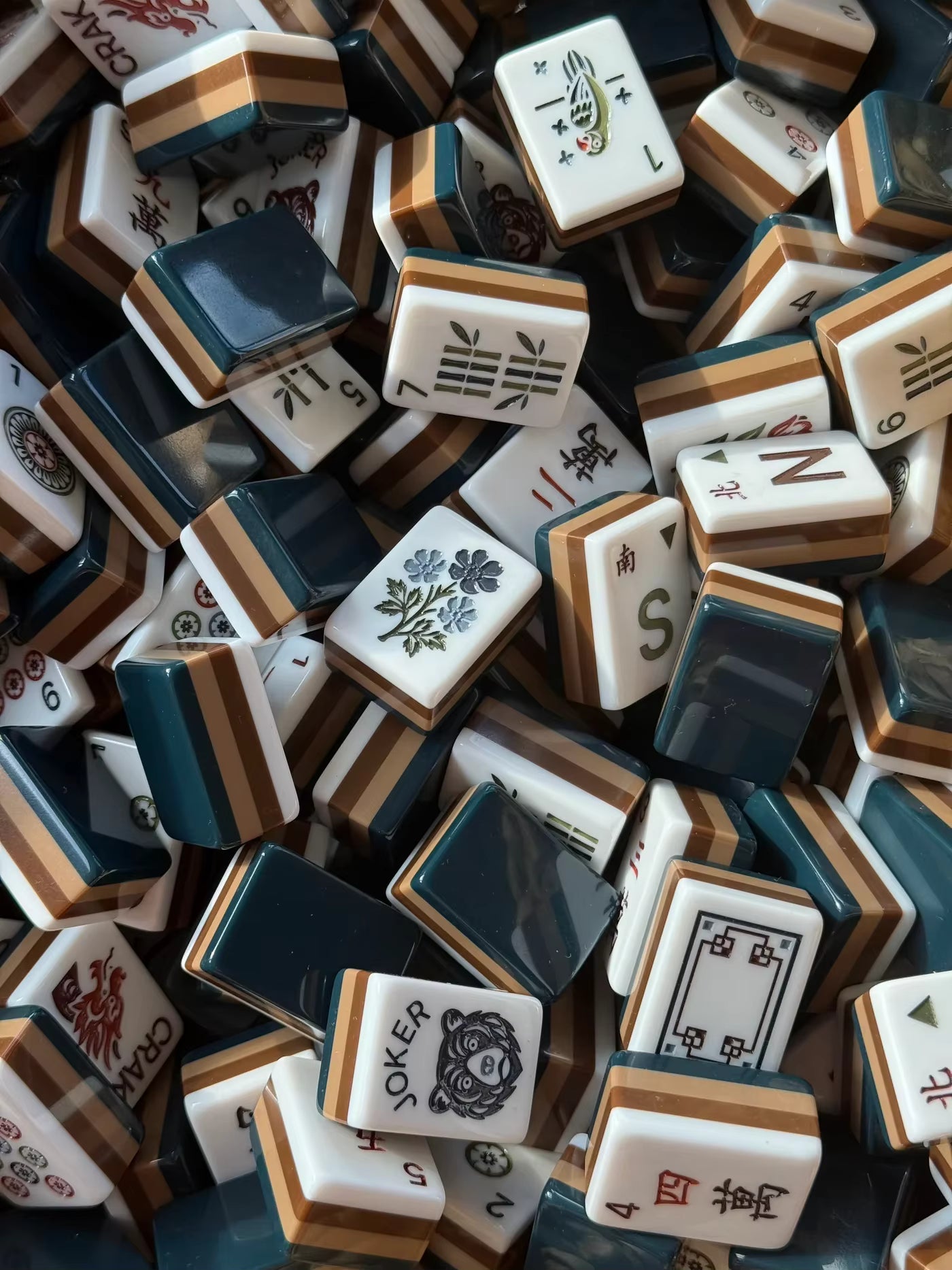 Great Slate Blue American Mahjong Tile Set