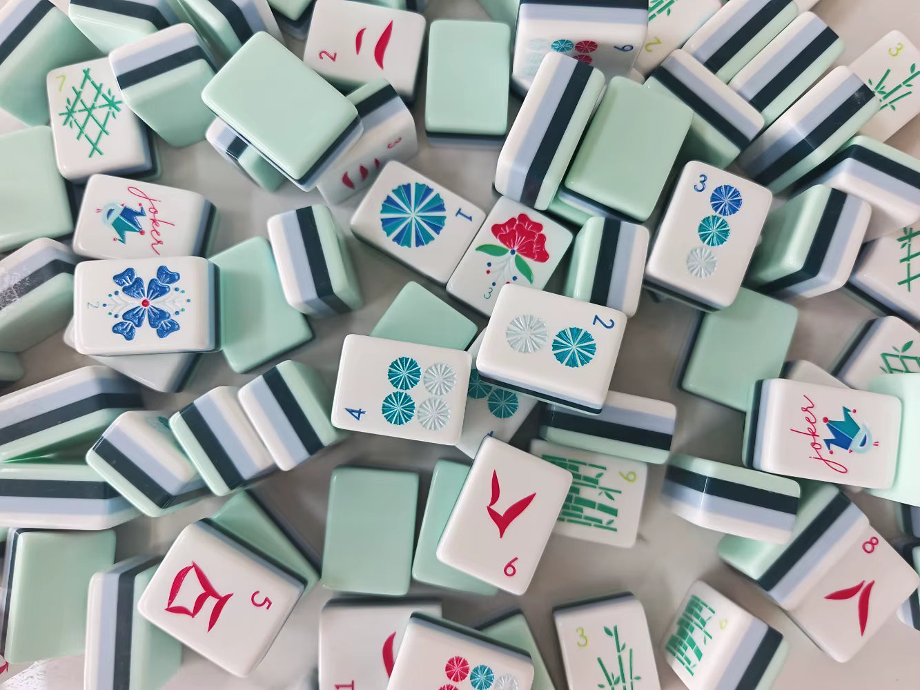 Minty Fresh American Mahjong Tile Set