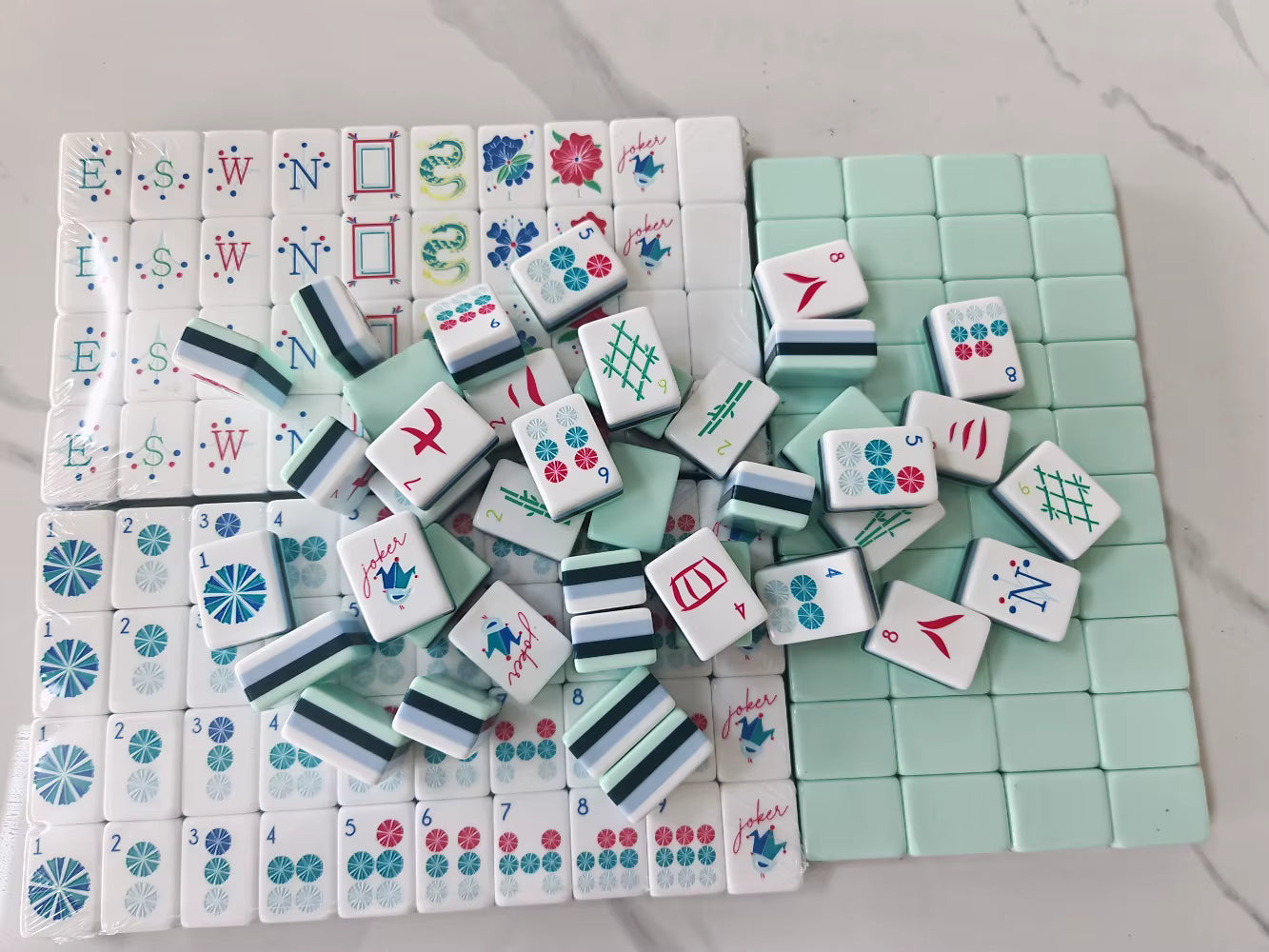 Minty Fresh American Mahjong Tile Set