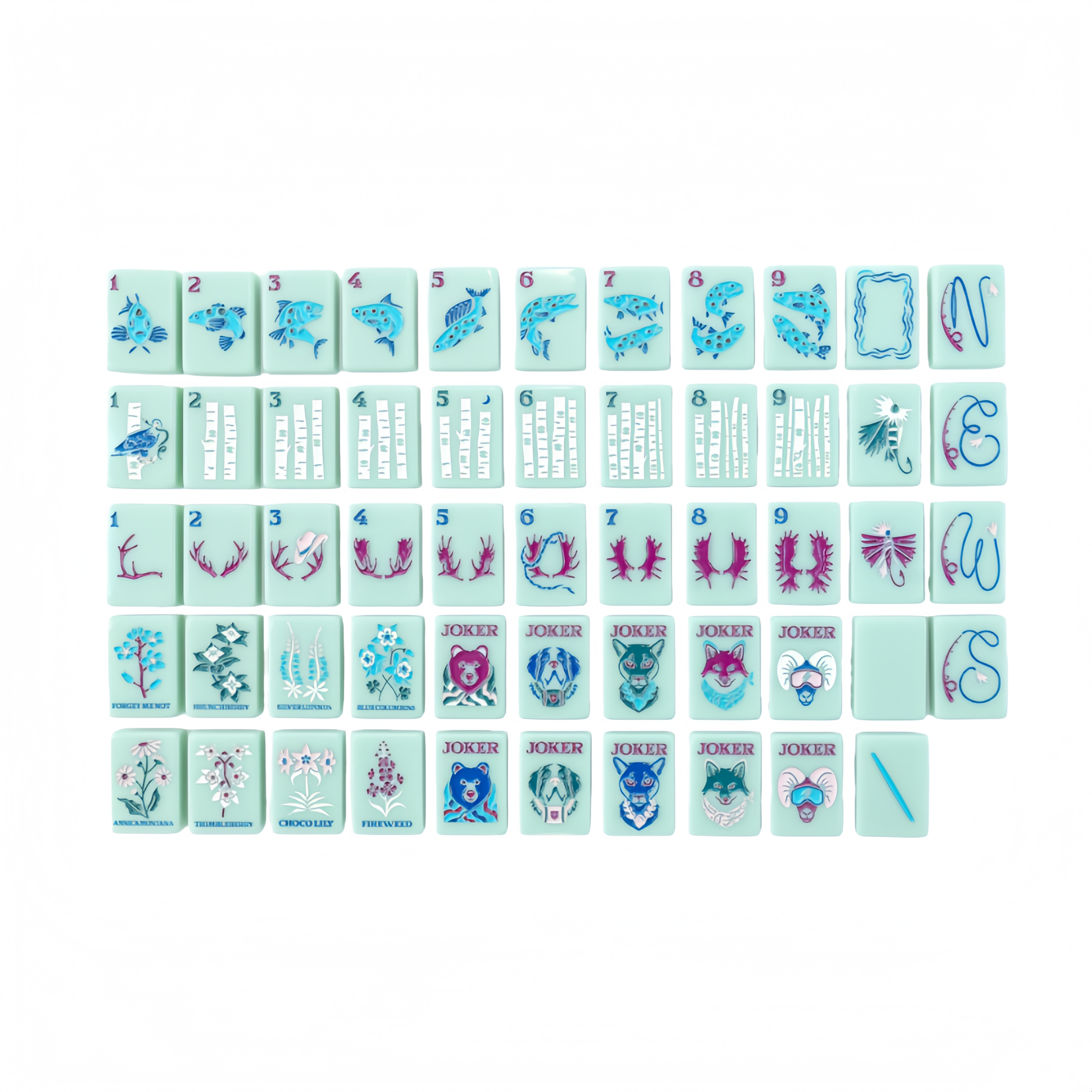 Outdoor Man American Mahjong Tiles