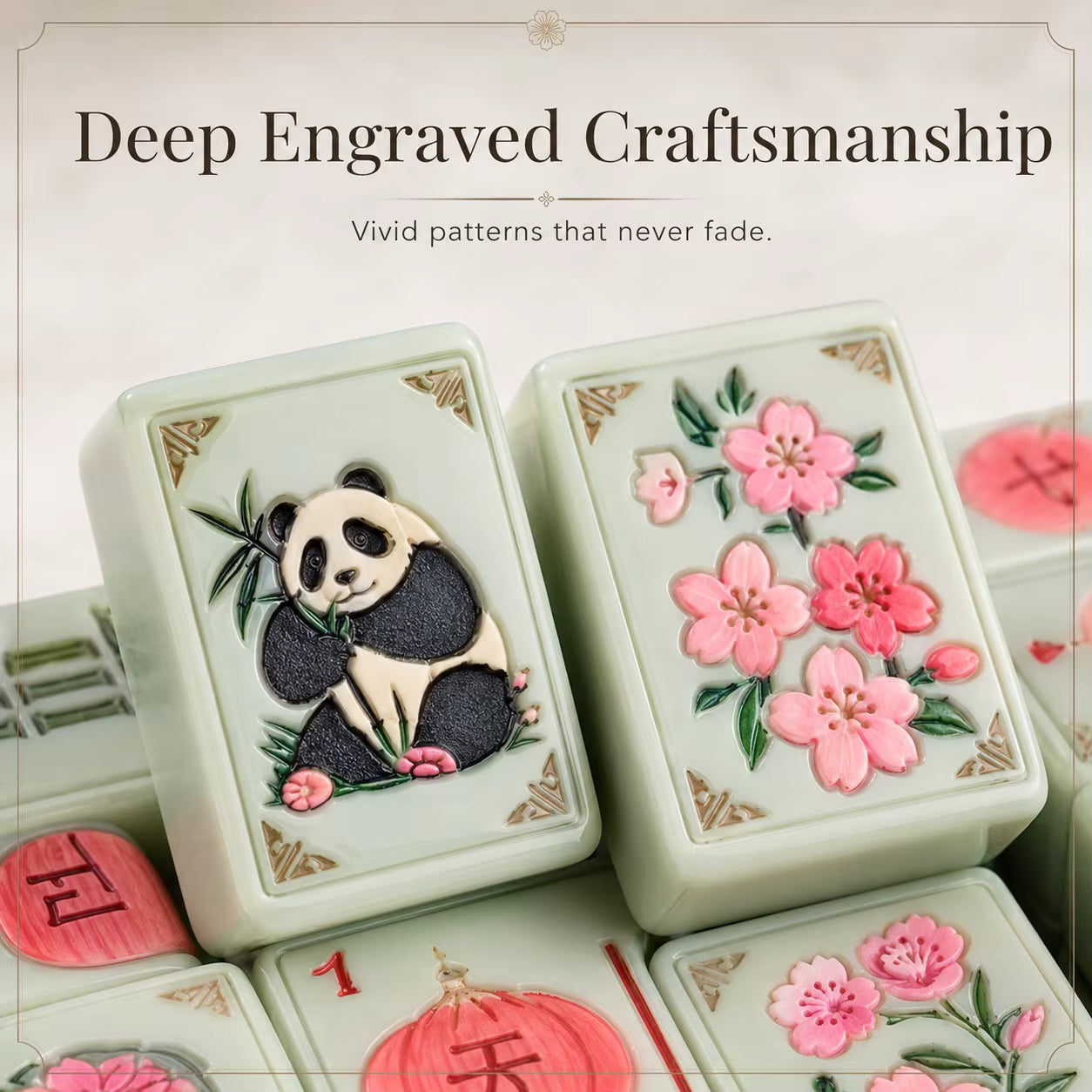 Baby Panda American Mahjong Tiles