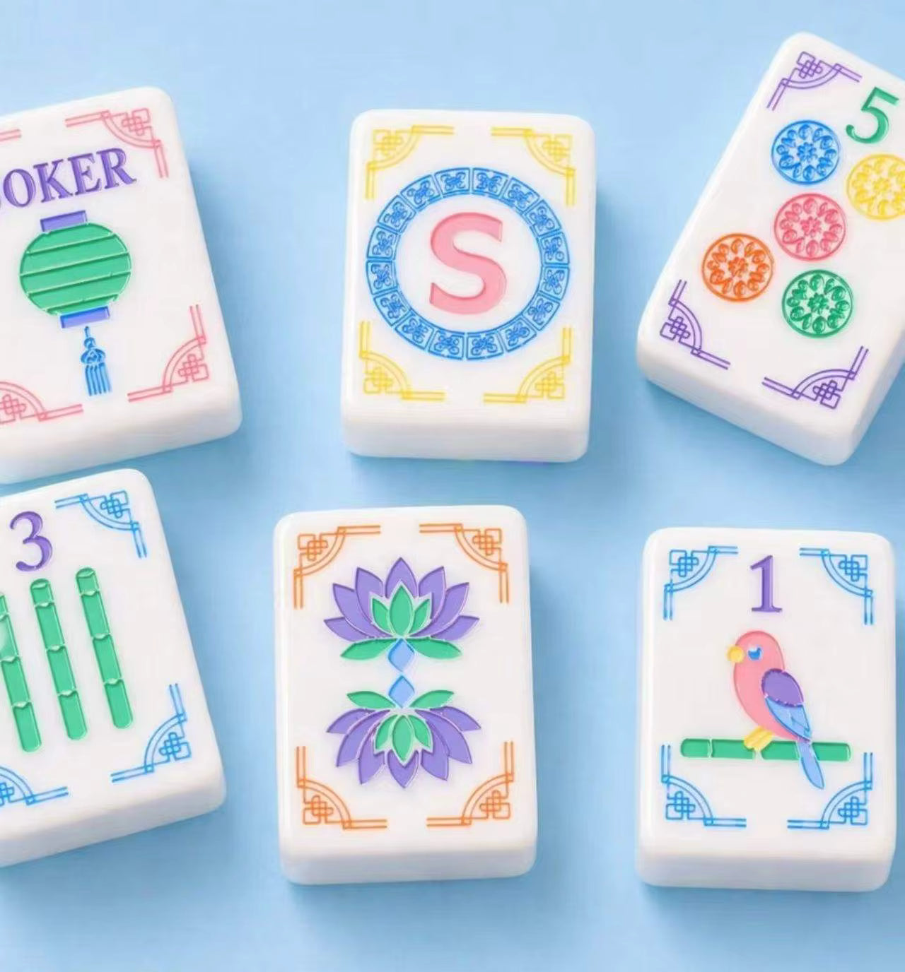 Lotus and Lantern American Mahjong Tiles