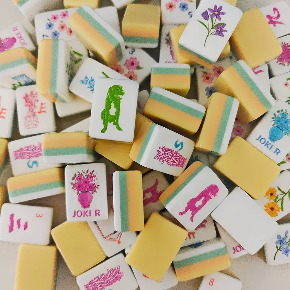 Sunshine and Puppies American Mahjong Tiles