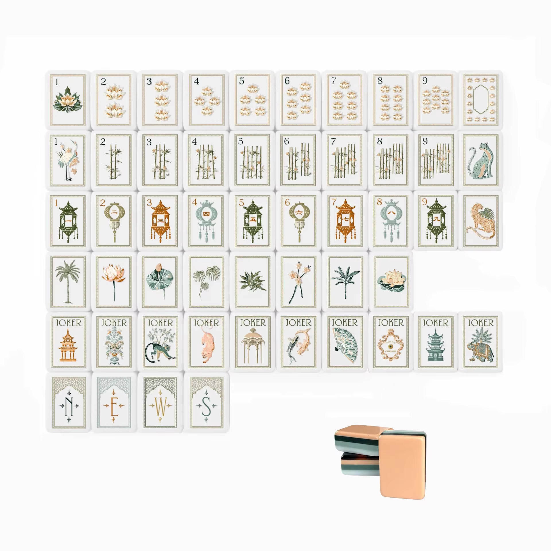 White Lotus American Mahjong Tiles